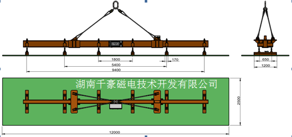 电永磁钢板吊具结构及功能简介_千豪磁电
