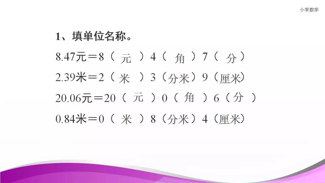 三年级下册人教版7.2《认识小数》讲解