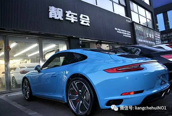 迈阿密蓝保时捷911carrera4s晶盾镀晶这效果自己看吧