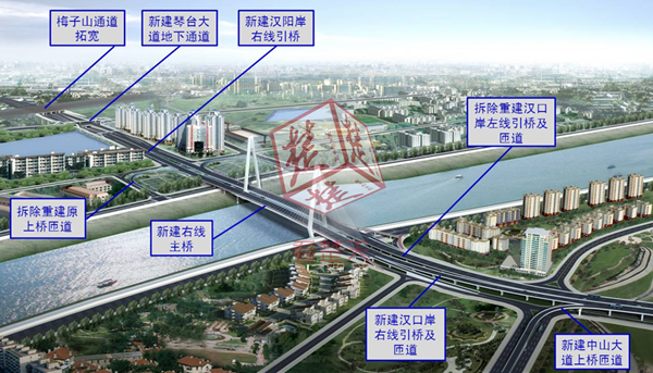 江汉四桥拓宽工程效果图