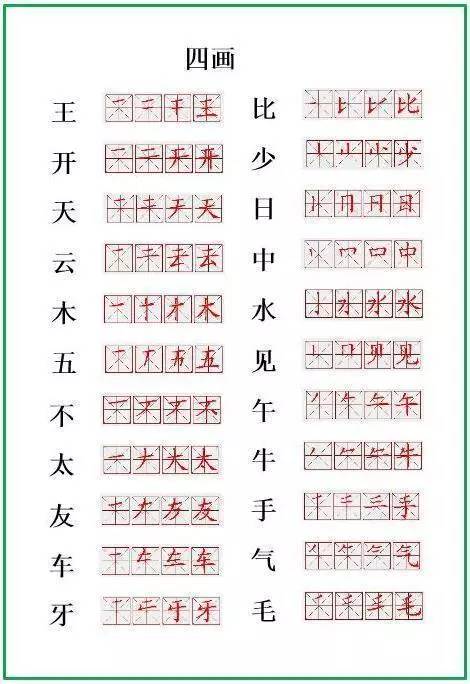 家长注意:小学"生字"笔顺表!辅导孩子必不可少