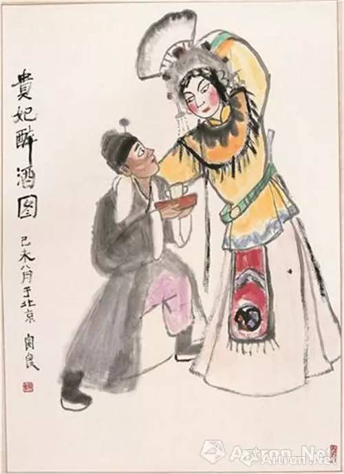 《贵妃醉酒》 关良 中国画 97×69cm 1979年 上海中国画院