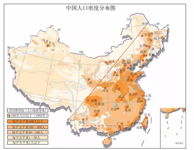 我国人口地理分布线_中国人口地理分界线 瑗珲 腾冲线