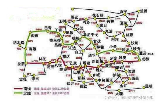 川藏线必看的318国道川藏线旅游地图
