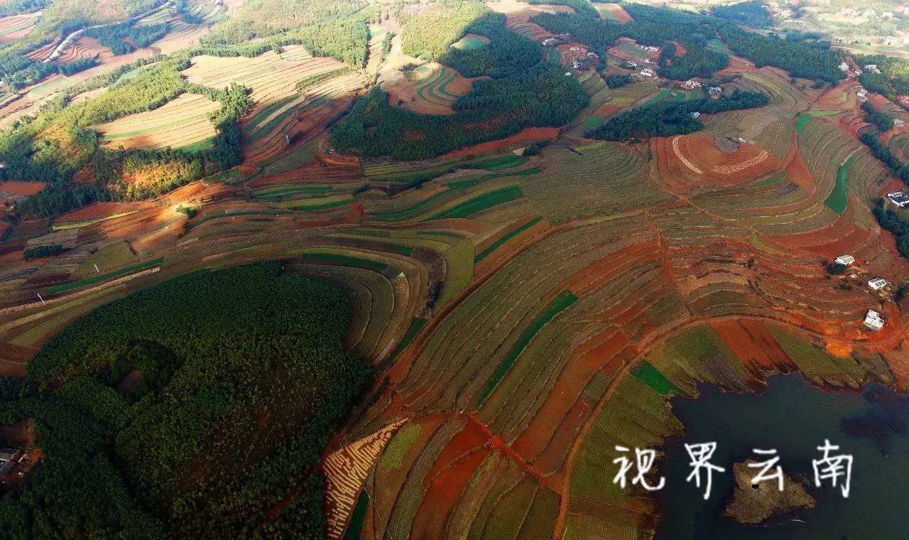 乌蒙大地的指纹:航拍巧家马树红土地,美得至极,每张图片都可以做电脑