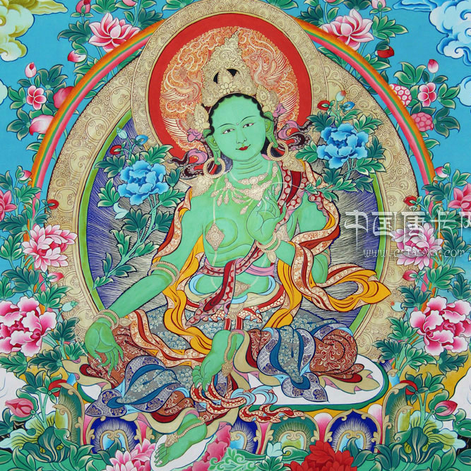 绿度母在藏传佛教中为观世音菩萨的化身,同时绿度母为所有度母之