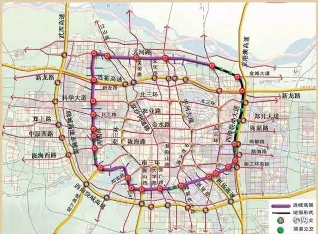 四环线及大河路工程规划方案示意图