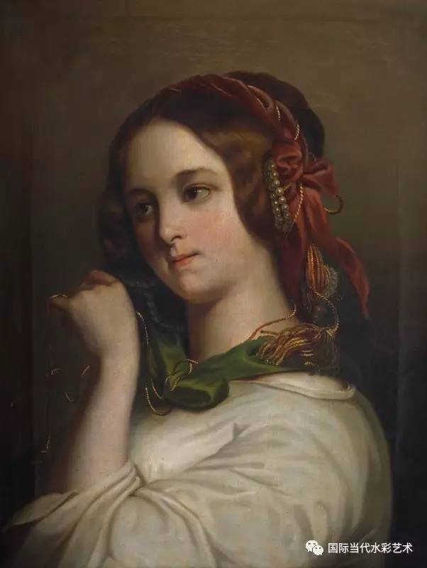 《少女肖像》1850,作者不详,23x31.5,布面油画,奥地利
