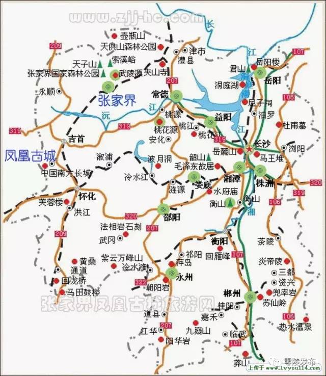 (图为湖南旅游地图)图片