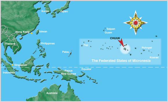 lagoon又称truk lagoon,中文译作楚克/ 丘克,隶属于密克罗尼西亚联邦