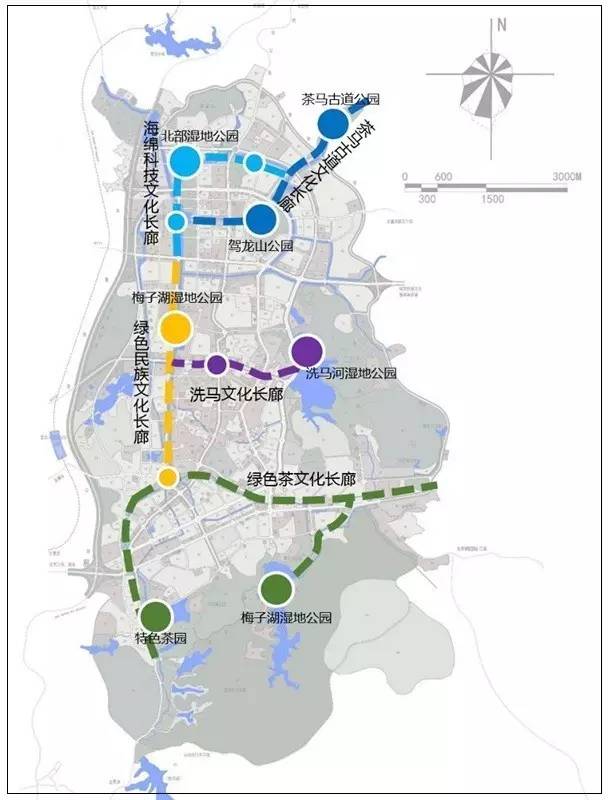 道路,公园广场,小区四类共16个建设项目,其中:拟以洗马湖作为示范区