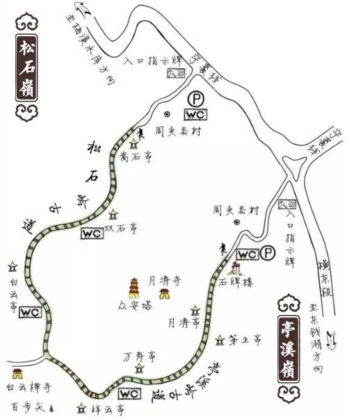 鄞州踏春指南 | 这份手绘版的横溪古道地图请收好.周末,走起!