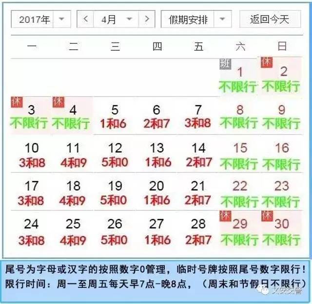 扩散:4月10号开始,文安限号要变了!请相互告知,以免被