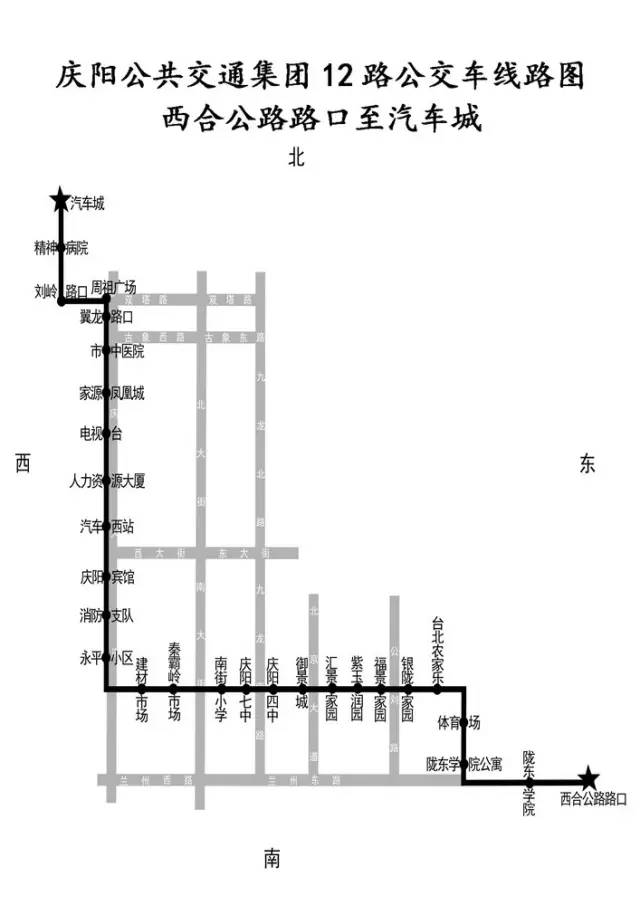 最全最新庆阳城区公交车运行线路图,快收藏