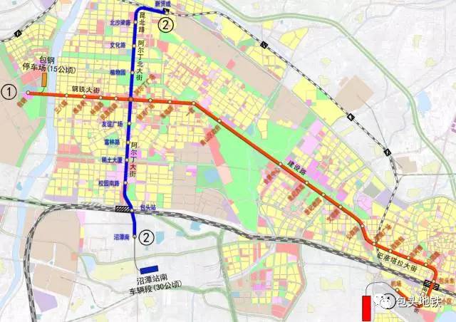 其中1号线工程西起包钢,东至包头机场,2号线(一期)工程南起沼潭南,北
