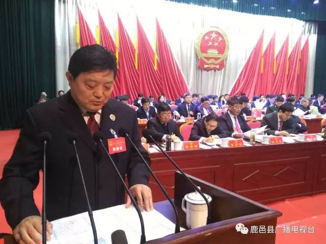 县人民检察院副检察长吴玉杰代表鹿邑县人民检察院向大会报告工作.