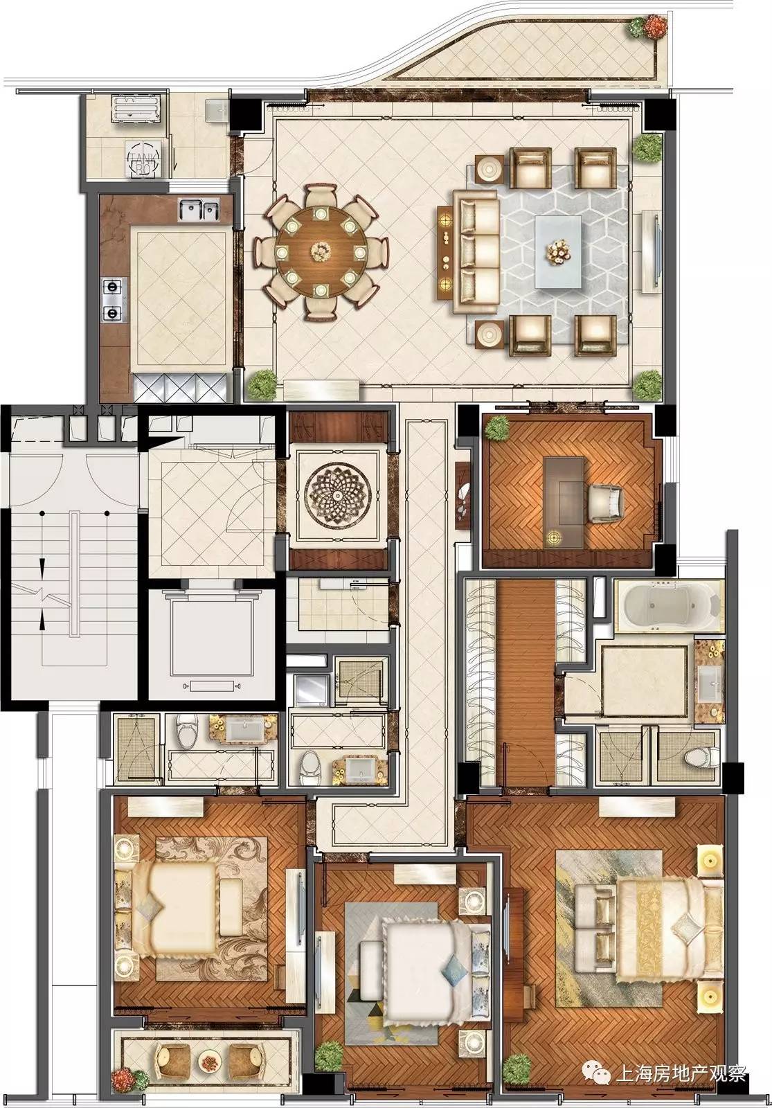 陆家嘴壹号院239㎡户型房型图