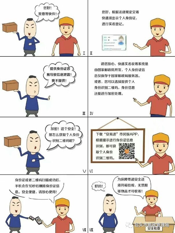 意义,实名收寄信息化也需要广大用户的理解配合,一副漫画说明白实名收