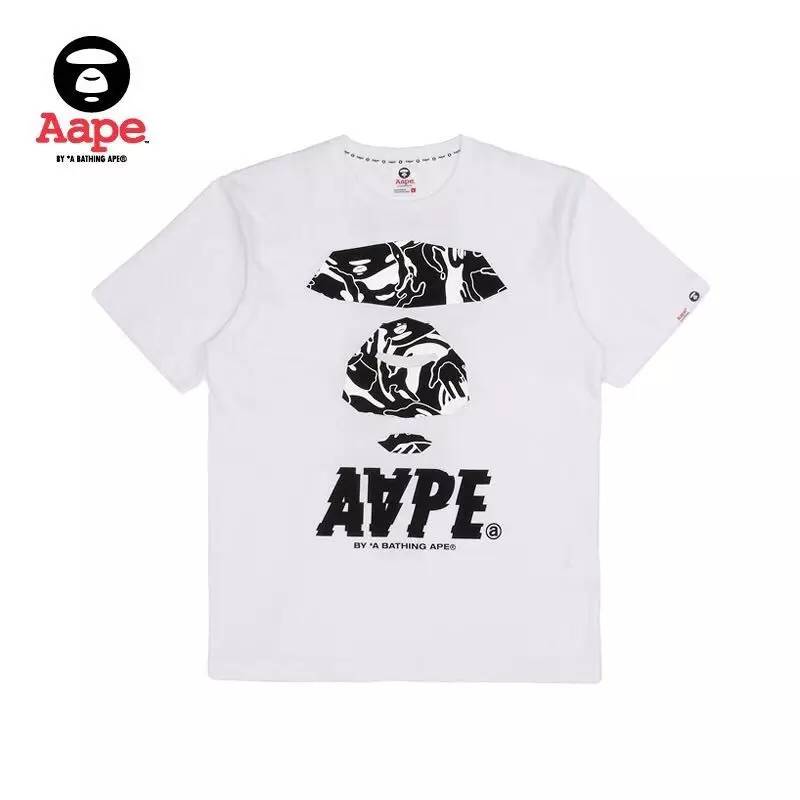 aape#品牌夏新款t恤猿人头印花日系潮牌短袖批发