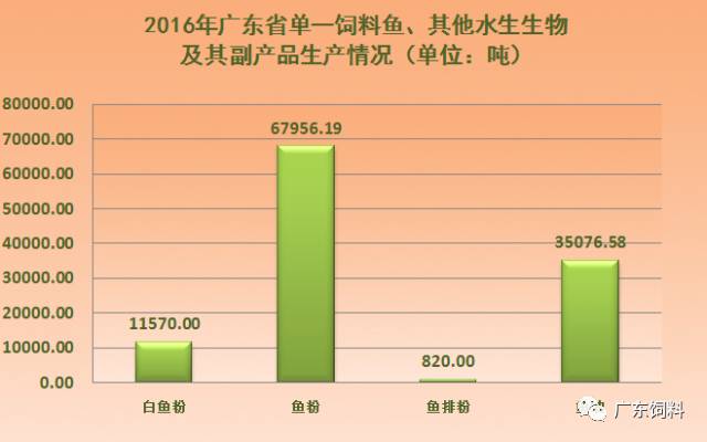 2016年广东省单一饲料生产情况