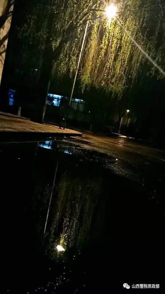 【思政晚阅读】警校雨后夜景,享受雨的温柔