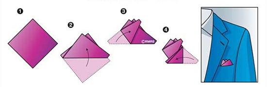 新郎西装口袋巾的6种折叠方法