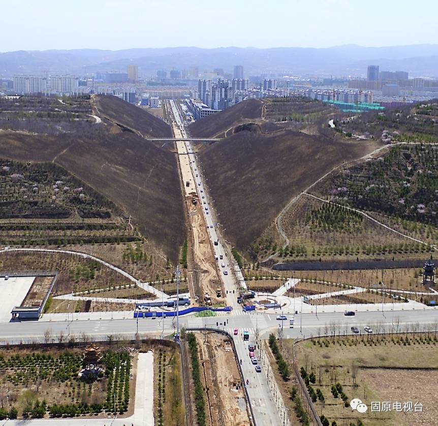 固原海绵城市建设火热进行,带你飞在天上看