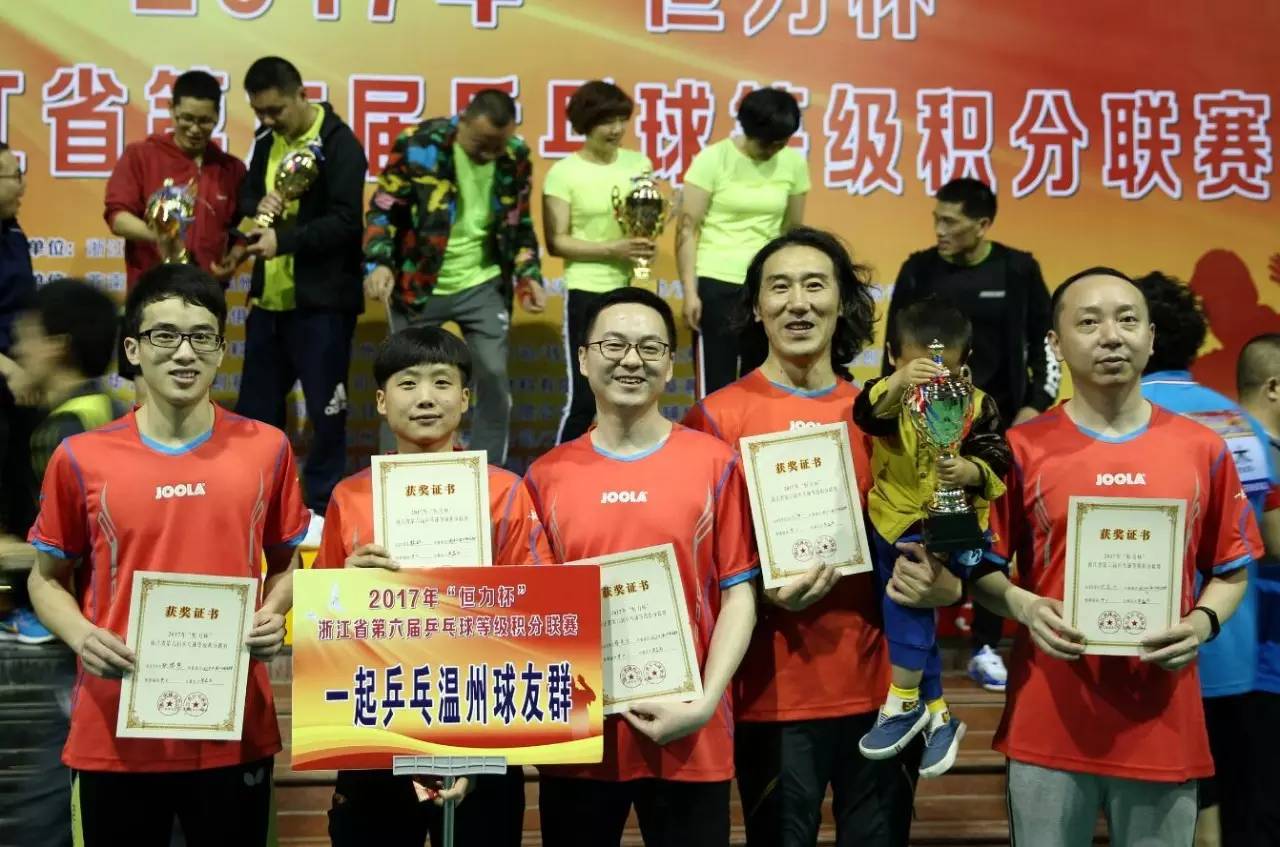 2017年恒力杯浙江省第六届乒乓球等级积分赛