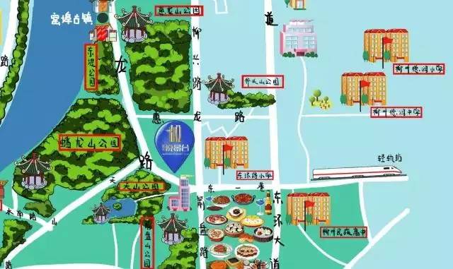 继紫荆花摄影季后,柳州牛人手绘城市公园地图,朋友圈