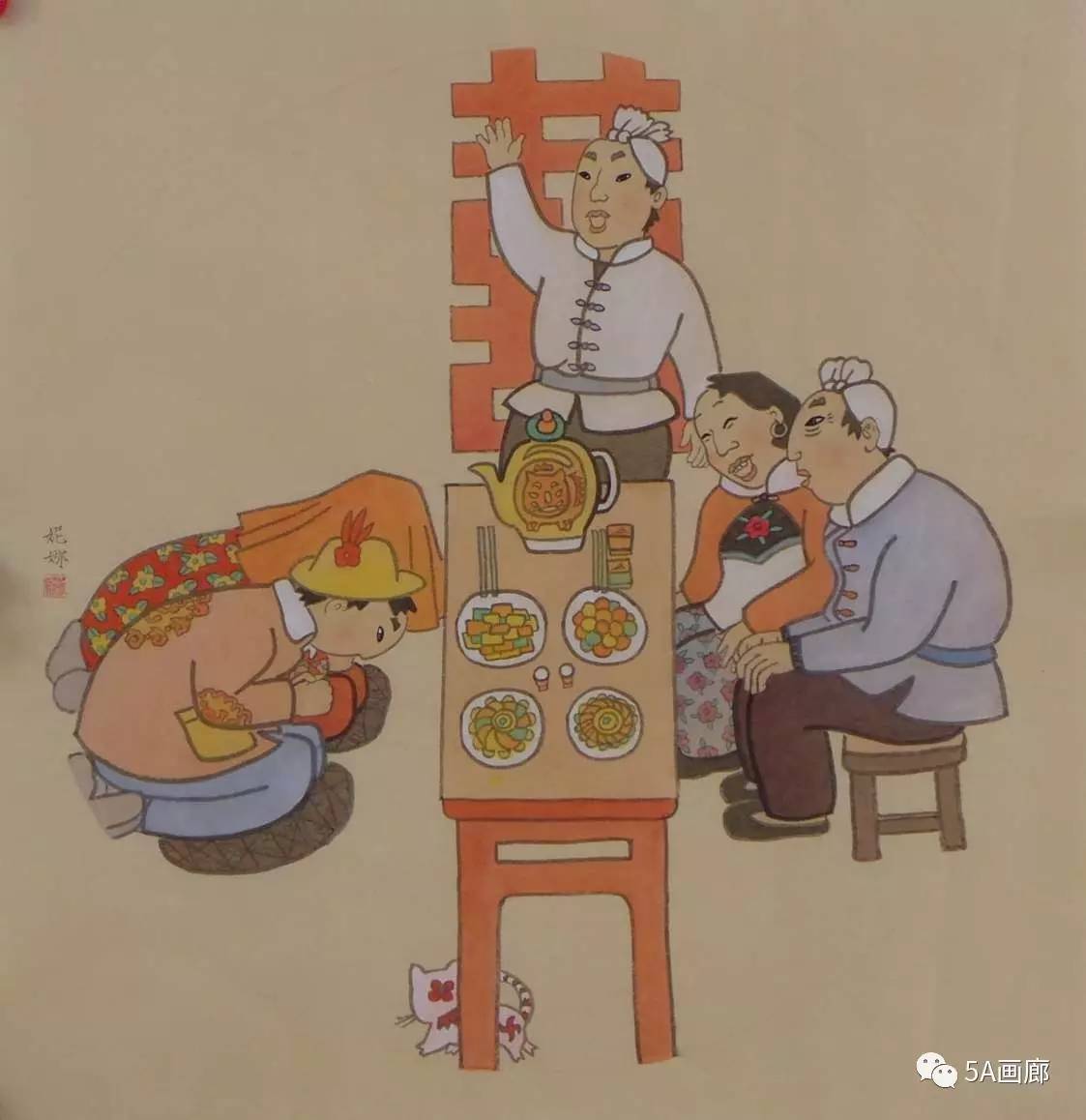 陕北婚俗1 尺寸65cm.65cm(全国入选作品)