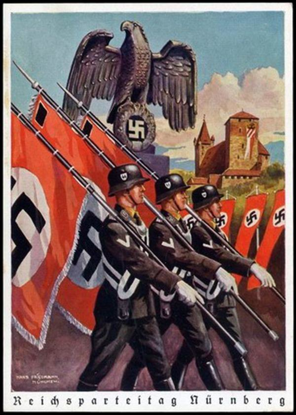 散发着纳粹美学的宣传画 军人敢于流尽最后一滴血