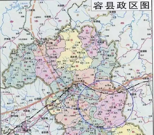 这是现在容县的地图▼