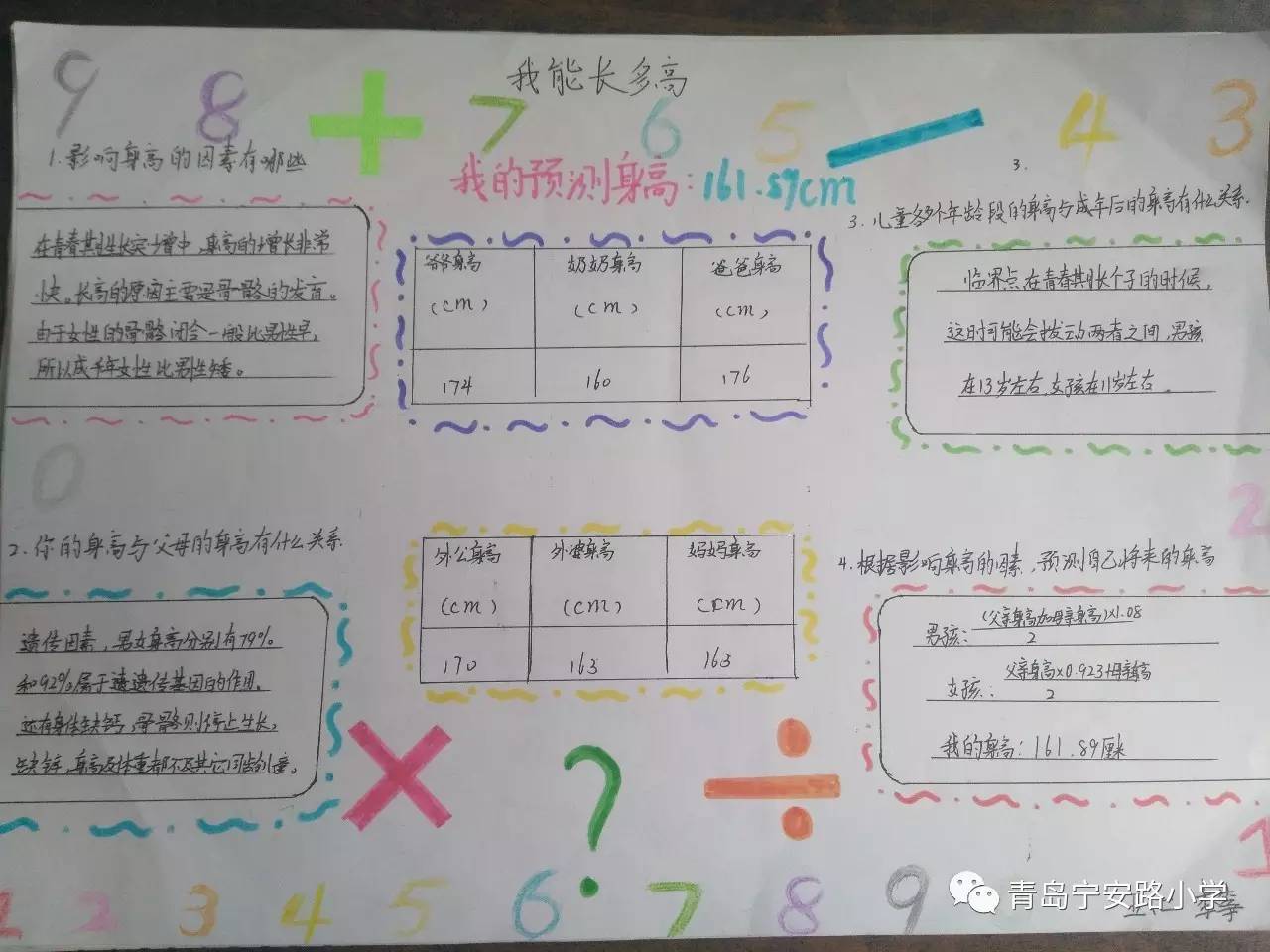 青岛宁安路小学数学实践作业展示活动五年级实践作业展