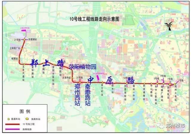 地铁10号线,主要涉及上街,荥阳,服务于西部新城与中心城区之间的交通