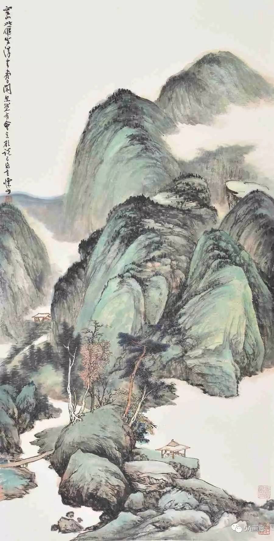 【5a预告"翰彩文华—刘怀山"泼彩青绿山水画展将在玉渊潭举办