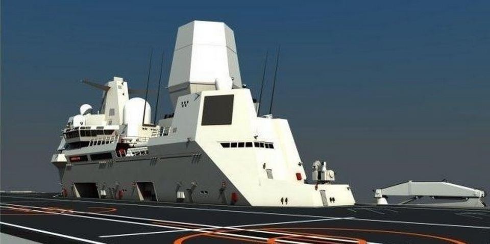 近日,有网友制作了未来中国海军075两栖登陆舰的cg图.