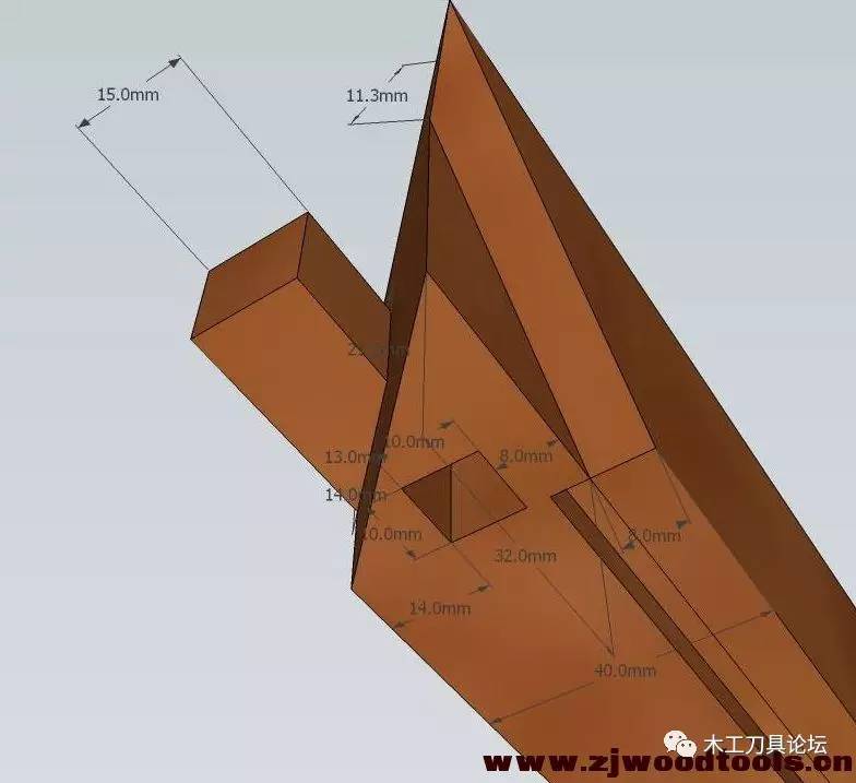 木工三碰肩棕角榫详细结构尺寸图