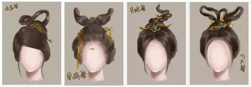 古风插画:发型有多少种,古风女子就有多少种美.