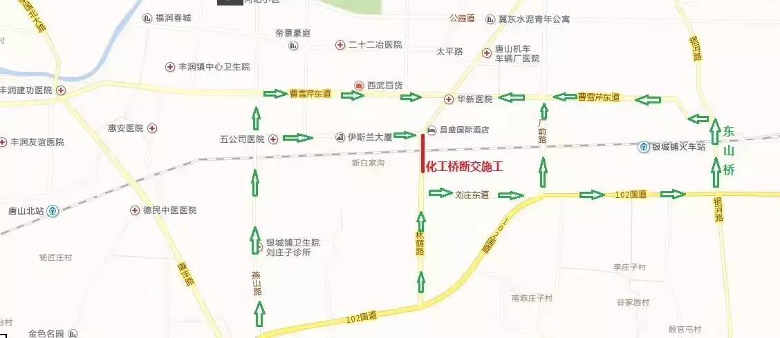 小伙伴儿们可由承唐高速丰润西收费站(939km 300m处)下道,绕行112