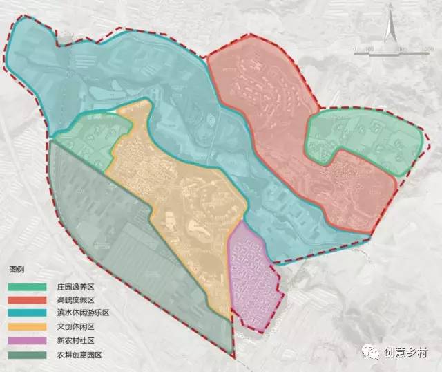 六大分区 分区面积表 2 景观结构:一带串五珠 一带:指津水河滨水景观