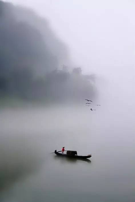 中国传统元素孤舟