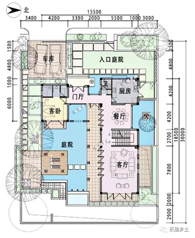 15x42米二层山地别墅设计,妙取亚洲建筑元素