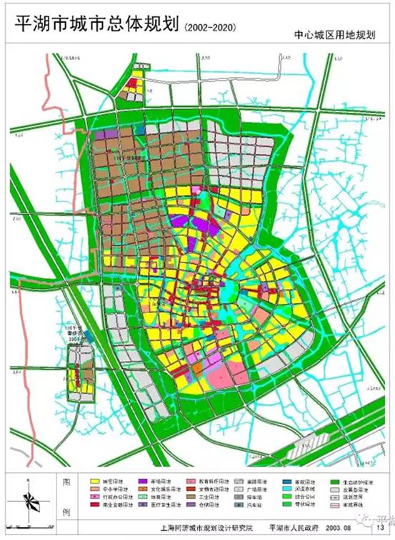 《月牙湖全面治理规划图》,将其放大,这不正是平湖市的城市总体规划图