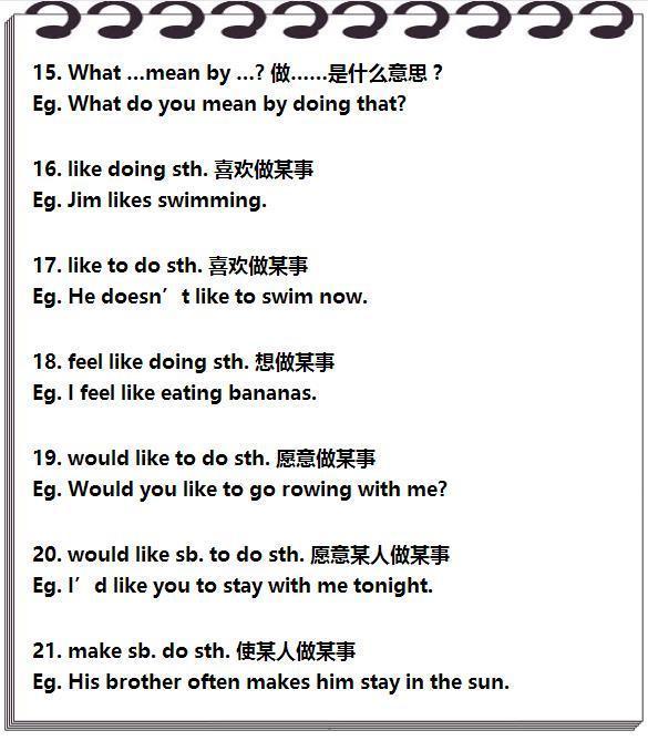 t do you mean by doing that?\/16.like doing sth.喜