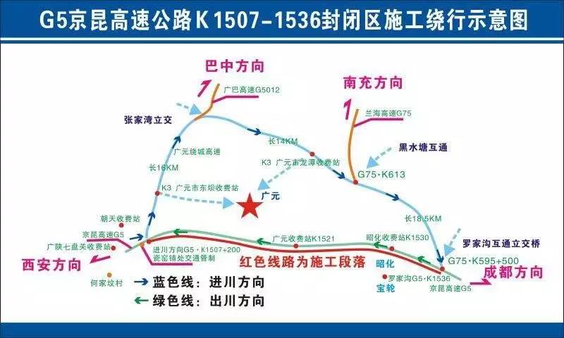 提示:5月3日起,g5京昆高速(剑七段)路段将封闭施工149