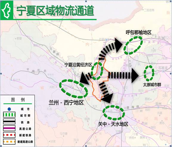 包兰铁路和京藏高速对接新亚欧大陆桥通道北线和中蒙俄通道西线的西北