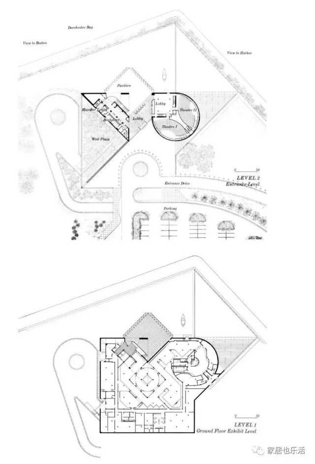 根据杰奎琳的建议和贝聿铭的理解,肯尼迪图书馆设计是本着让其为一