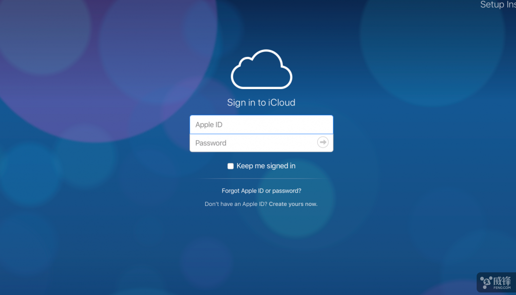 苹果为icloud网站更新了一张蓝色动态背景