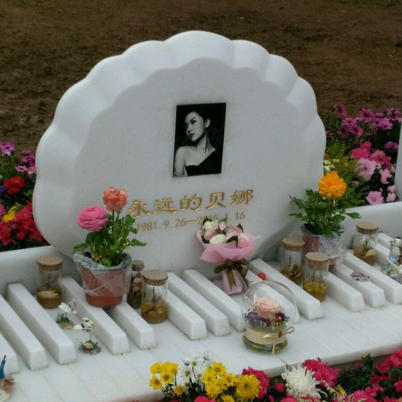 直击青年歌手姚贝娜之墓:鲜花常伴,卡片满树,一座铜像淡看众生