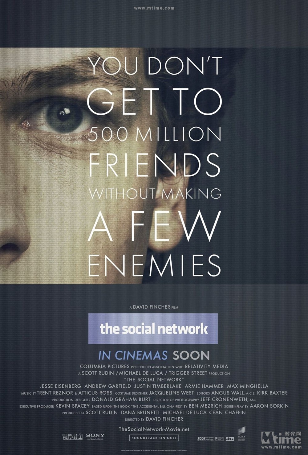 1.《社交网络》(the social network, 2010)